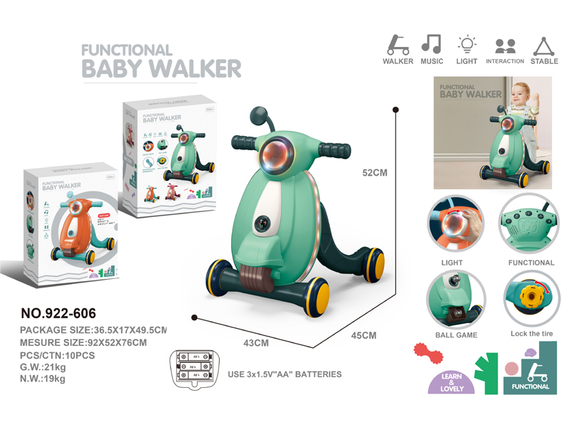 BABY WALKER ,LIGHT,MUSIC, 922-606